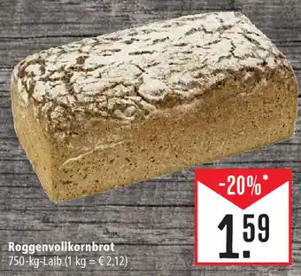 Marktkauf Roggenvollkornbrot 750-kg-Laib Angebot