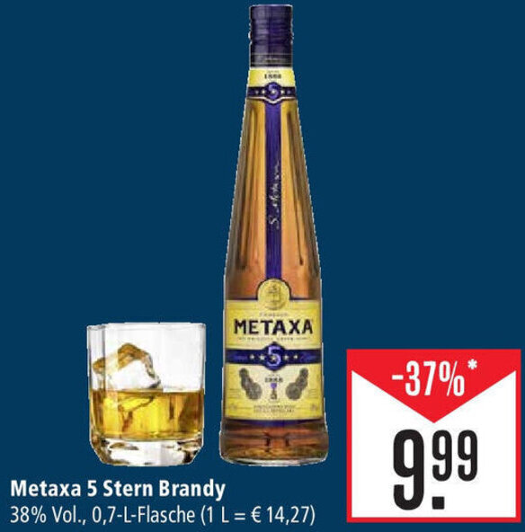 Metaxa 5 Stern Brandy 0,7 L Flasche Angebot bei Marktkauf