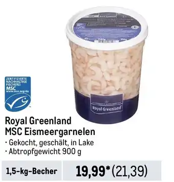 METRO Royal Greenland MSC Eismeergarnelen 1,5-kg-Becher Angebot