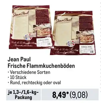 METRO Jean Paul Frische Flammkuchenböden je 1,3-/1,6-kg-Packung Angebot