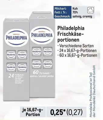 METRO Philadelphia Frischkäse-portionen 16,67-g-Portionen Angebot