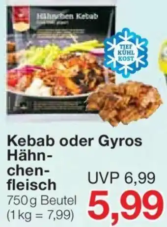 Jawoll Kebab oder Gyros Hähnchenfleisch 750 g Beutel Angebot