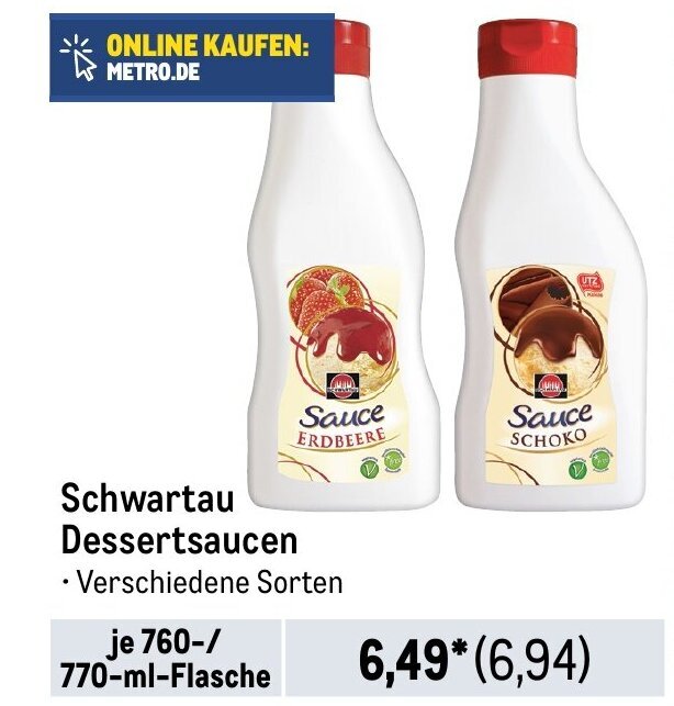 Schwartau Dessertsaucen je 760/ 770mlFlasche Angebot bei METRO