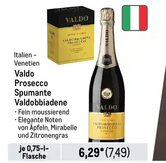 METRO Valdo Prosecco Spumante Valdobbiadene je 0,75-1-Flasche Angebot