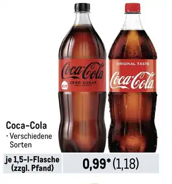 METRO Coca-Cola je 1,5-1-Flasche (zzgl. Pfand) Angebot