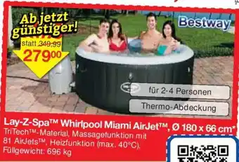 Jawoll Bestway Lay-Z-Spa™ Whirlpool Miami AirJet™, Ø 180 x 66 cm Angebot