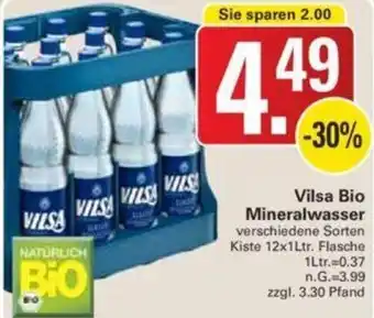 WEZ Vilsa Bio Mineralwasser Kiste 12x1Ltr. Flasche Angebot