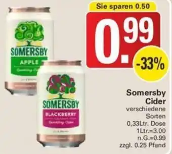 WEZ Somersby Cider 0,33Ltr. Dose Angebot