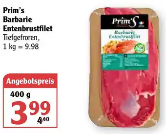 Globus Prim's Barbarie Entenbrustfilet 400g Angebot