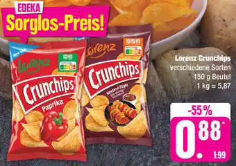 Edeka Lorenz Crunchips 150 g Beutel Angebot