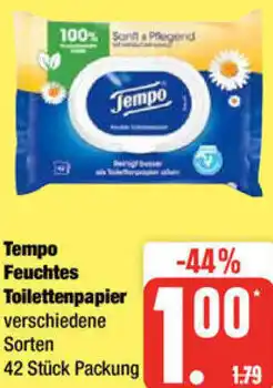 Edeka Tempo Feuchtes Toilettenpapier 42 Stück Packung Angebot