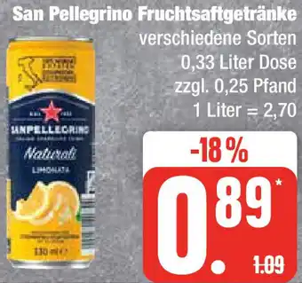 Edeka San Pellegrino Fruchtsaftgetränke 0,33 Liter Dose Angebot