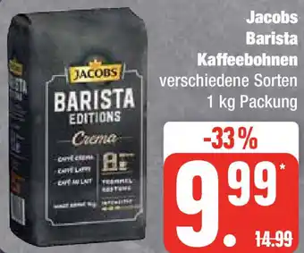 Edeka Jacobs Barista Kaffeebohnen 1 kg Packung Angebot