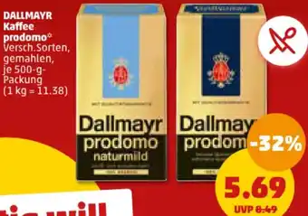 PENNY DALLMAYR Kaffee prodomo 500 g Packung Angebot