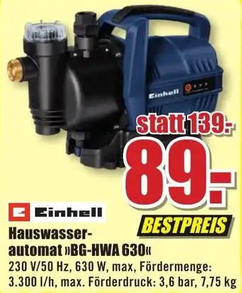 B1 Discount Baumarkt Einhell Hauswasserautomat ,,BG-HWA 630K" Angebot