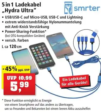 Thomas Philipps smrter 5 in 1 Ladekabel ,,Hydra Ultra" Angebot