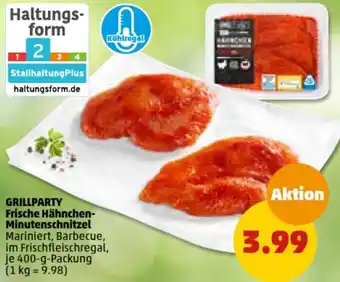 PENNY GRILLPARTY Frische Hähnchen-Minutenschnitzel 400-g-Packung Angebot