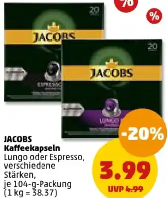 PENNY JACOBS Kaffeekapseln 104 g Packung Angebot