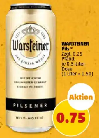 PENNY WARSTEINER Pils 0,5 Liter Dose Angebot