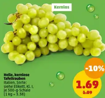 PENNY Helle, kernlose Tafeltrauben 500-g-Schale Angebot