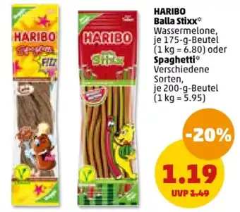 PENNY HARIBO Balla Stixx 175-g-Beutel oder Spaghetti 200 g Beutel Angebot