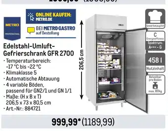 METRO METRO PROFESSIONAL Edelstahl-Umluft- Gefrierschrank GFR 2700 Angebot