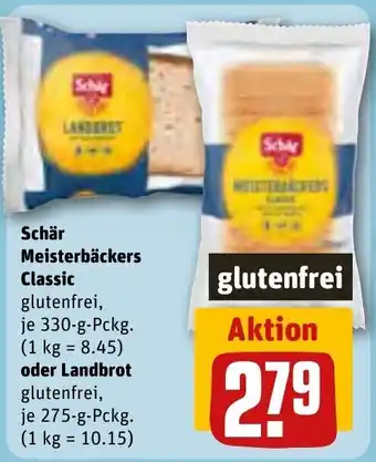 REWE Schär Meisterbäckers Classic 330 g Pckg. oder Landbrot glutenfrei, Angebot