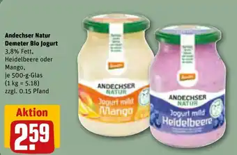 REWE Andechser Natur Demeter Bio Jogurt 500-g-Glas Angebot