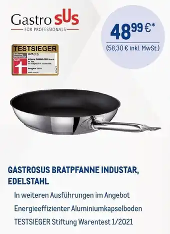 METRO GASTROSUS BRATPFANNE INDUSTAR, EDELSTAHL Angebot