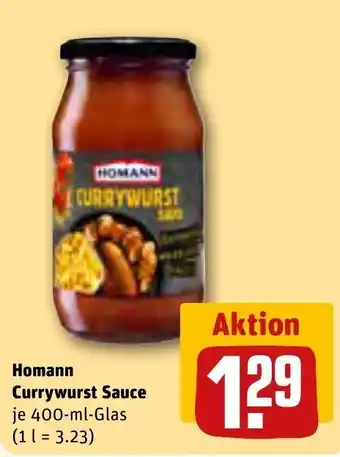 REWE Homann Currywurst Sauce 400-ml-Glas Angebot