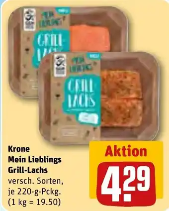 REWE Krone Mein Lieblings Grill-Lachs 220-g-Pckg. Angebot