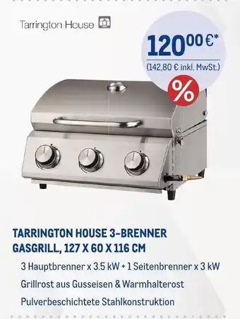 METRO TARRINGTON HOUSE 3-BRENNER GASGRILL, 127 X 60 X 116 CM Angebot
