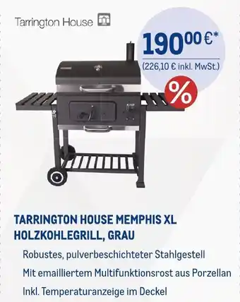 METRO TARRINGTON HOUSE MEMPHIS XL HOLZKOHLEGRILL, GRAU Angebot