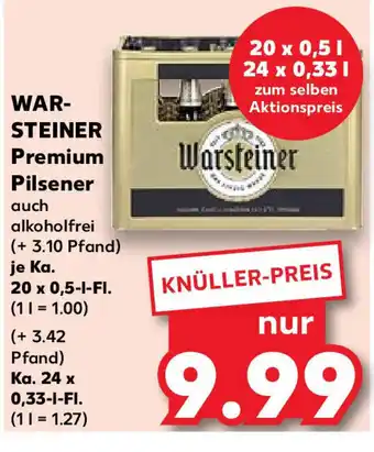 Kaufland WAR-STEINER Premium Pilsener  Ka. 20 x 0,5 l Fl. Ka 24 x 0,33 l Fl. Angebot