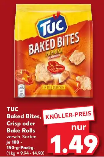 Kaufland TUC Baked Bites Crisp oder Bake Rolls 100 - 150-g-Packg. Angebot