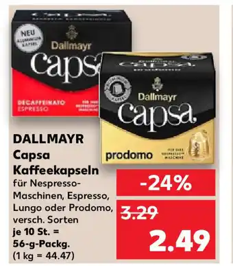 Kaufland DALLMAYR Capsa Kaffeekapseln 56 g Packg. Angebot