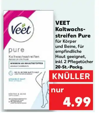 Kaufland VEET Kaltwachs- streifen Pure 20-St.-Packg. Angebot