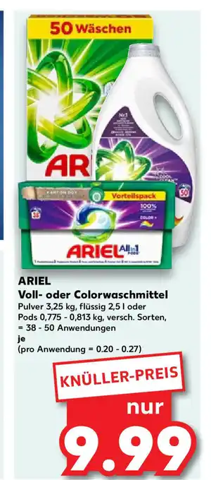 Kaufland ARIEL Voll- oder Colorwaschmittel 38 - 50 Anwendungen Angebot