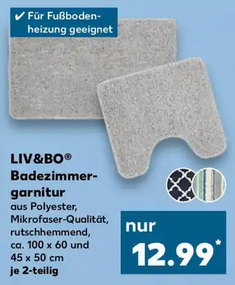 Kaufland LIV&BOⓇ Badezimmer-garnitur 45 x 50 cm je 2-teilig Angebot