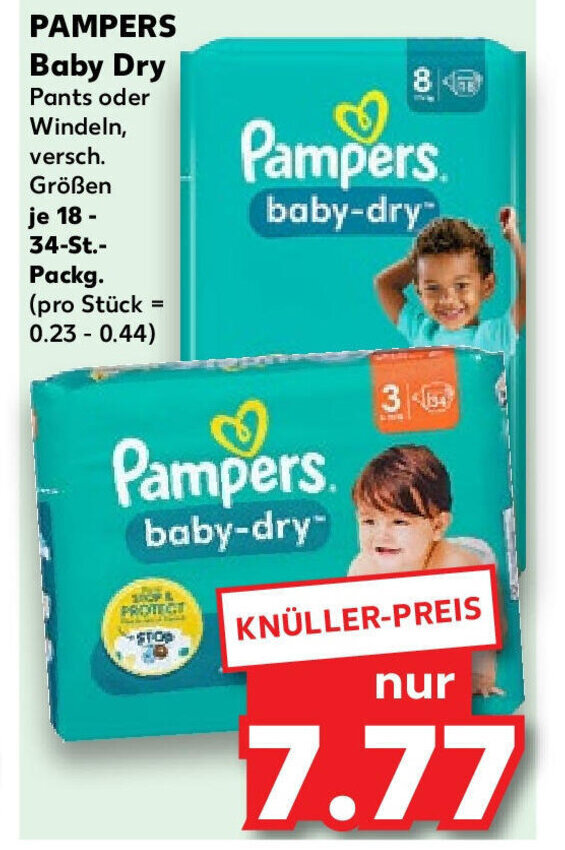 PAMPERS Baby Dry 1834St.Packg. Angebot bei Kaufland
