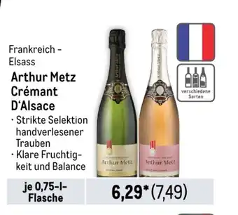 METRO Arthur Metz Crémant D'Alsace 750ml Angebot