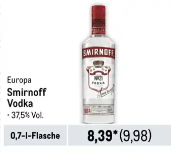 METRO Smirnoff Vodka •37,5% Vol. 700ml Angebot