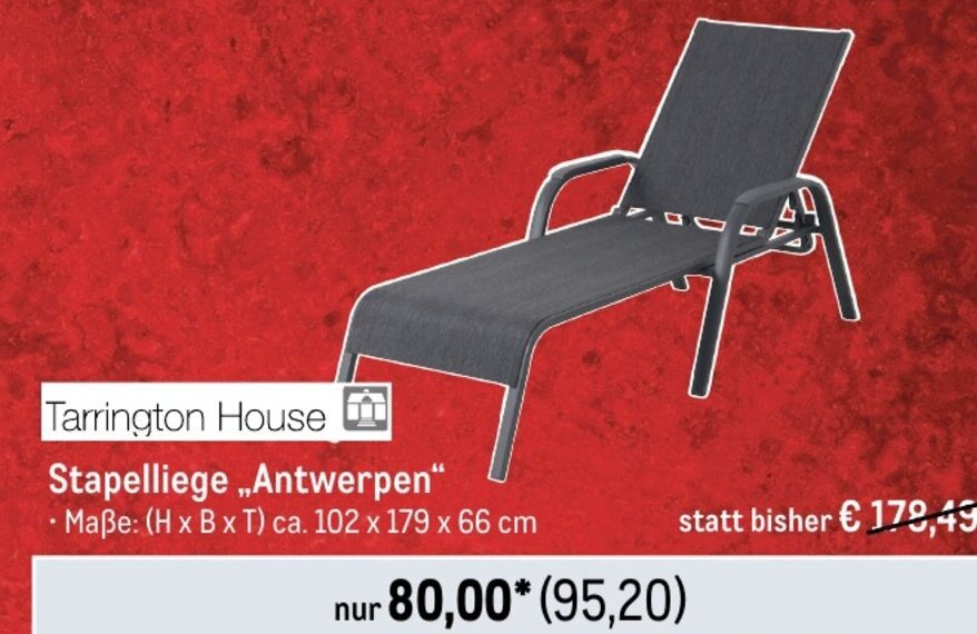 Tarrington House Stapelliege ,,Antwerpen" Angebot bei METRO