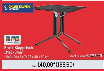 METRO MFG Profi-Klapptisch ,,Mec-Slim" Angebot