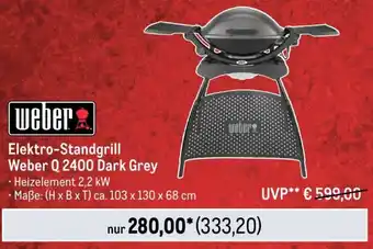 METRO Weber Elektro-Standgrill Q 2400 Dark Grey Angebot