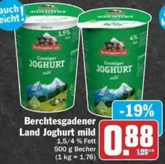 Hit Berchtesgadener Land Joghurt mild 500 g Becher Angebot