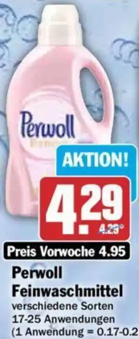 Hit Perwoll Feinwaschmittel 17-25 Anwendungen Angebot