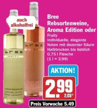 Hit Bree Rebsortenweine, Aroma Edition oder Fruity 0,75 I Flasche Angebot