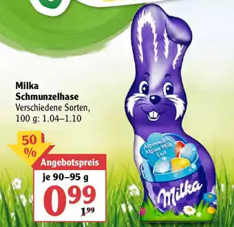 Globus Milka Schmunzelhase 90-95g Angebot