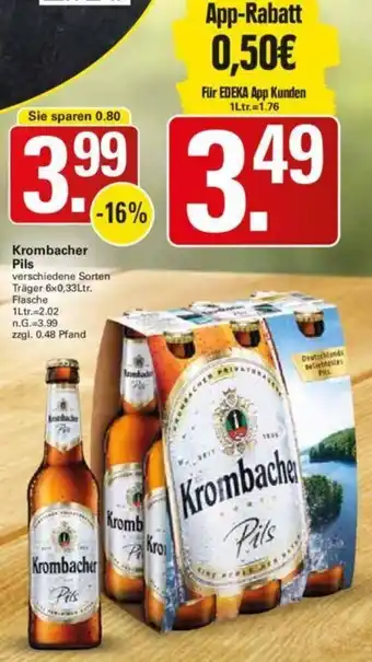 WEZ Krombacher Pils 6x0,33Ltr. Flasche Angebot